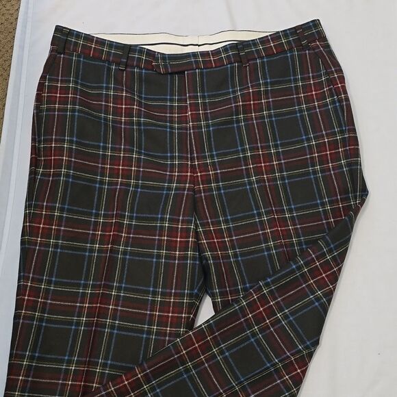 VINTAGE BROOKS BROTHERS 100% WOOL PLAID DRESS SLACKS - Picture 1 of 12